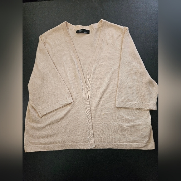 Cyr Tan Wrap No Button Cardigan - Size 2X - EUC - Picture 1 of 8